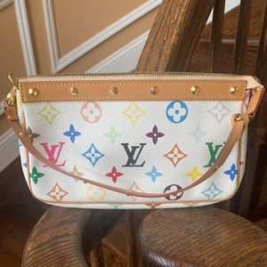 Louis Vuitton White Takashi Murakami Pochette